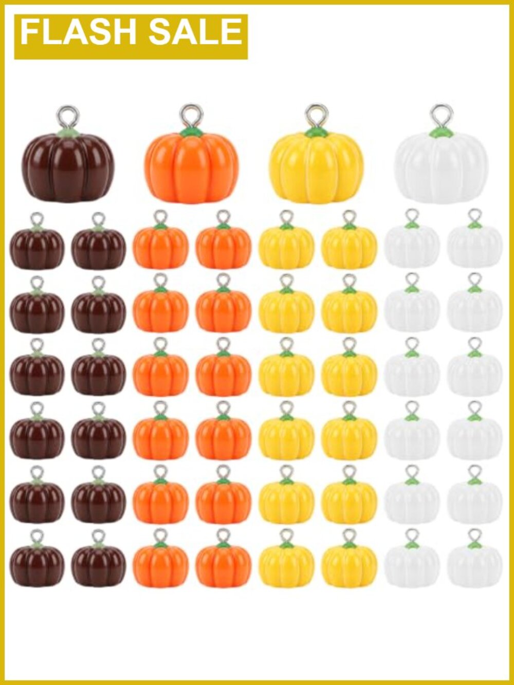 64Pc Resin Pumpkin Charms Fall Jewelry Making DIY Craft Supplies